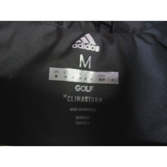 adidas Climastorm Mens Short Sleeve 1/4 Zip Windbreaker Golf Jacket M Black Gray - Picture 8 of 11